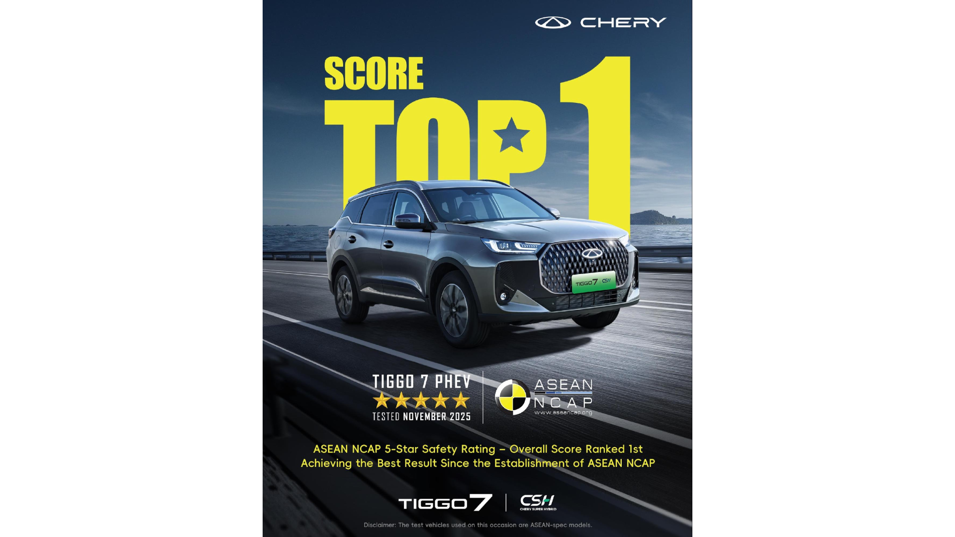 Post Chirey TIGGO 7 CSH  obtiene cinco estrellas de seguridad en cuatro mercados clave y reafirma su compromiso con las familias